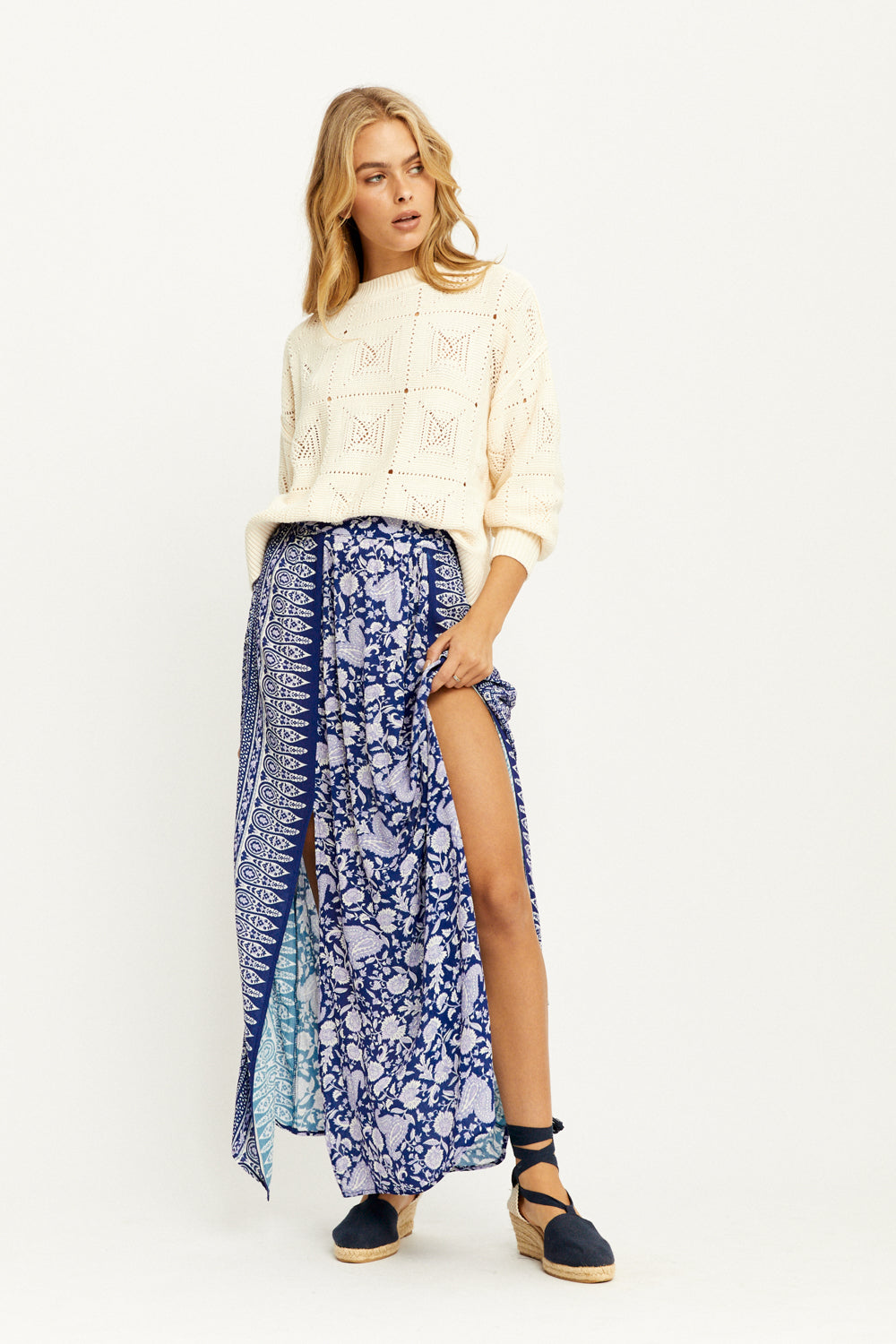 Angelis Maxi Skirt in Sapphire – Arnhem Clothing