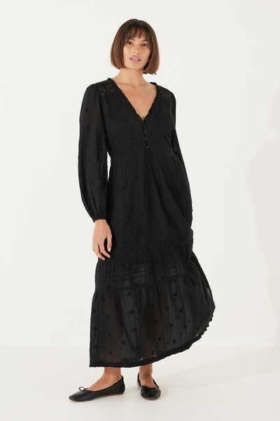 Lyla Long Sleeve Dress in Onyx