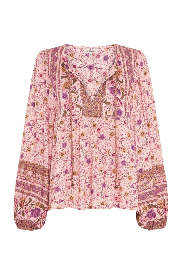 A Passionate Heart Beige Embroidered Bust Blouse FINAL SALE – Pink